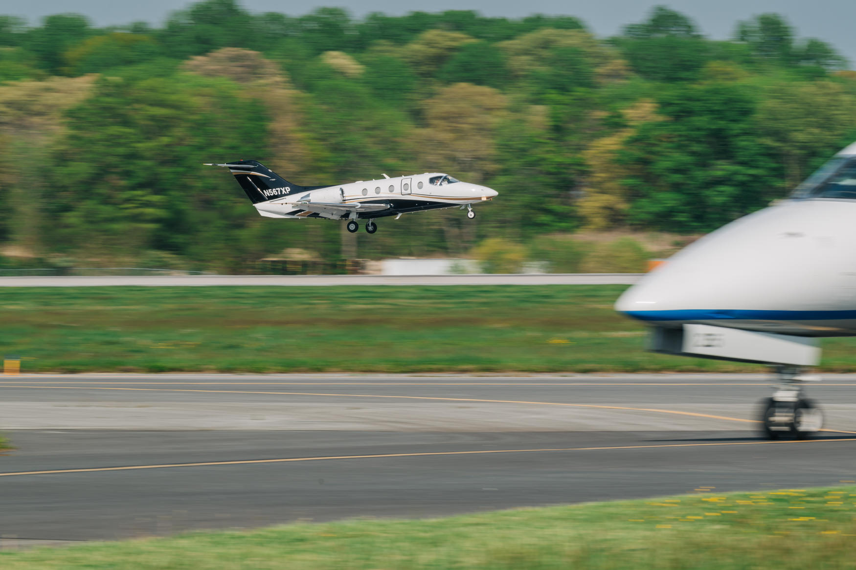 Jets take off and taxi at Civil Air Terminal CAT at Dover Air Force Base